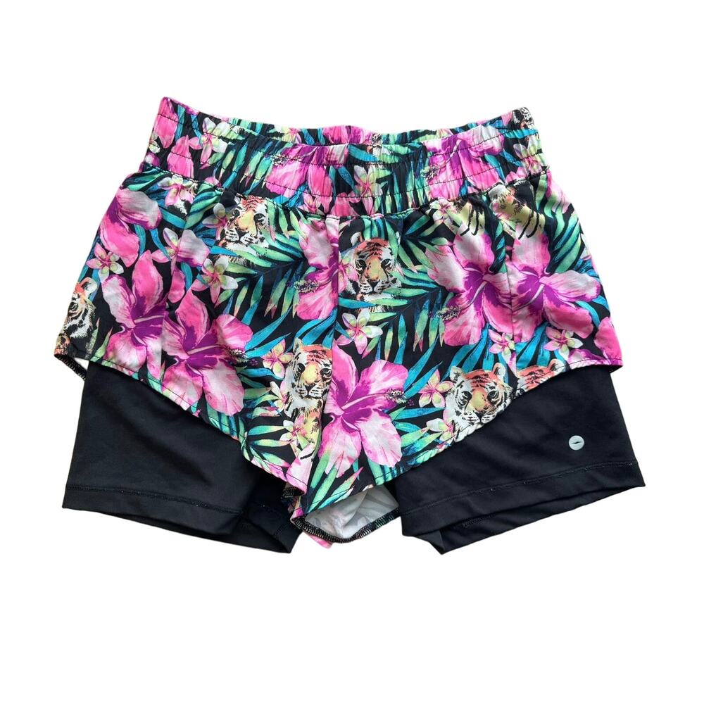 AVÍA Juniors XL Legging Shorts Animal Print Floral Activewear Tiger Jungle